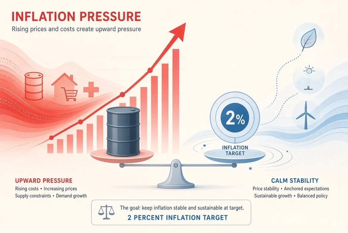 Rising energy prices linked to the war involving Iran, illustrating a key driver behind the Fed's inflation concerns