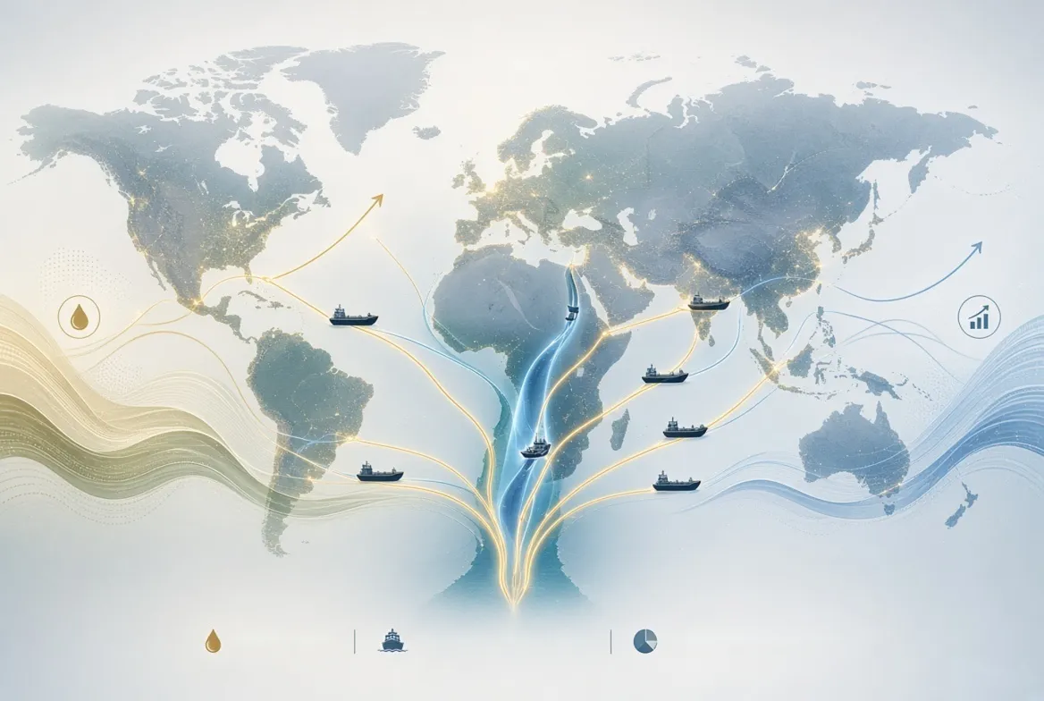 Global oil shipping traffic through the Strait of Hormuz