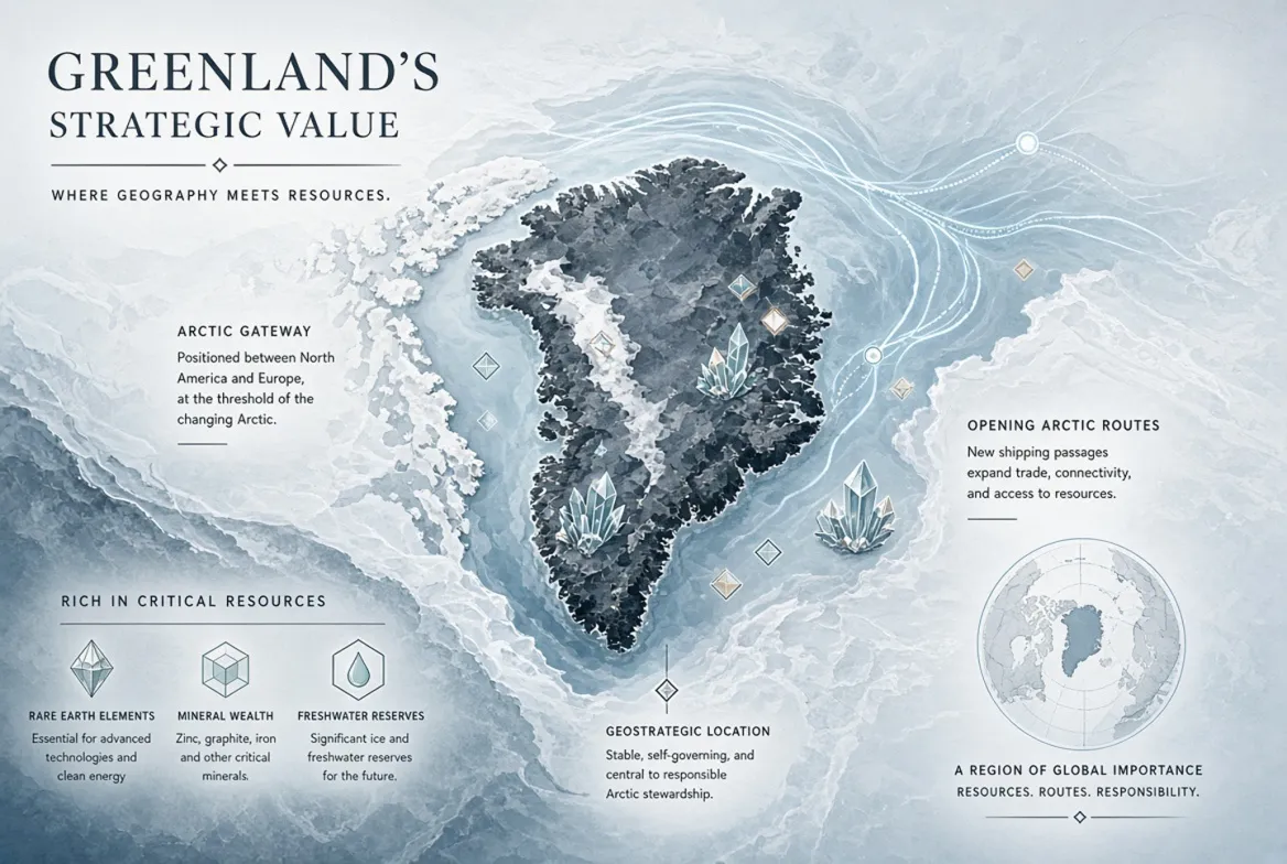Greenland's strategic Arctic location and mineral resources